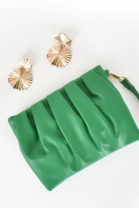 Abbey Multi Pleat Pouch | Green