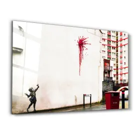 Banksy - Flower Sling - Glass Wall Art