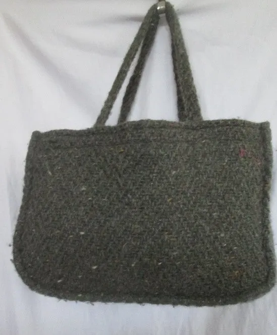 BRANIGAN WEAVERS IRISH Vegan Satchel TOTE Bag Shoulder Bag Carryall GREEN OLIVE