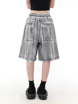 Charcoal Smudge Drawstring Shorts