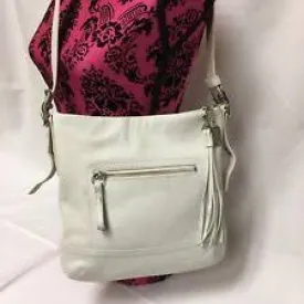 COACH 1415 LEGACY SLIM DUFFLE TASSEL Leather Hobo Bag Purse WHITE CREME