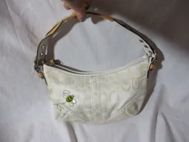 COACH 5064 HOBO Purse Bag Creme Signature BUMBLEBEE OPTIC BAGUETTE