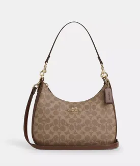 Coach Teri Hobo In Signature Gold Tan Brown