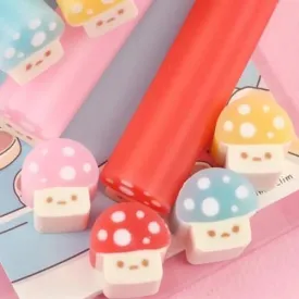 Colorful Mushroom Surprise Long Erasers