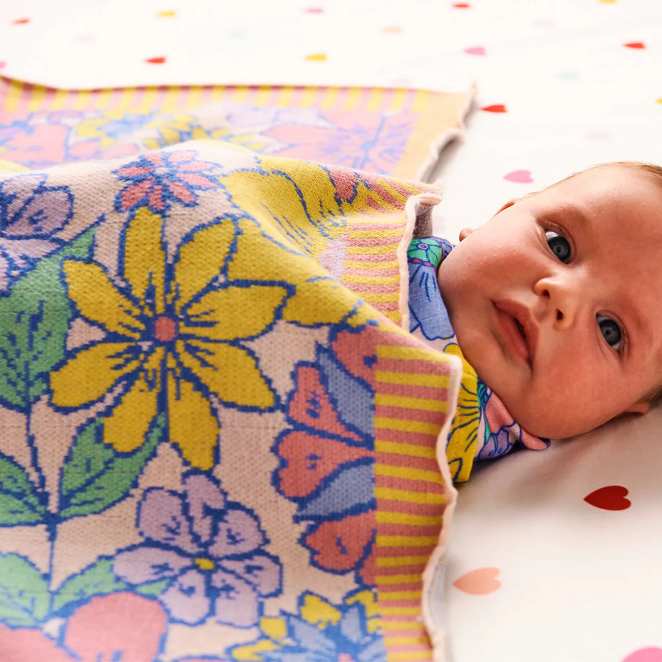 Cotton Knitted Blanket - Bunch Of Fun - One Size