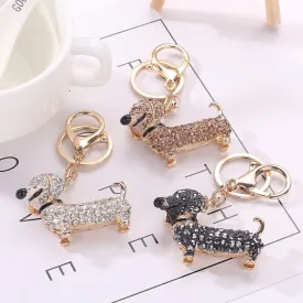 Crystal Dachshund Keychain