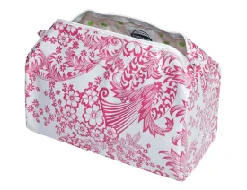 Freckled Sage Oilcloth Travel Bag in Toile Pink