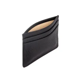 Grace Grainy Leather Card Case, Black