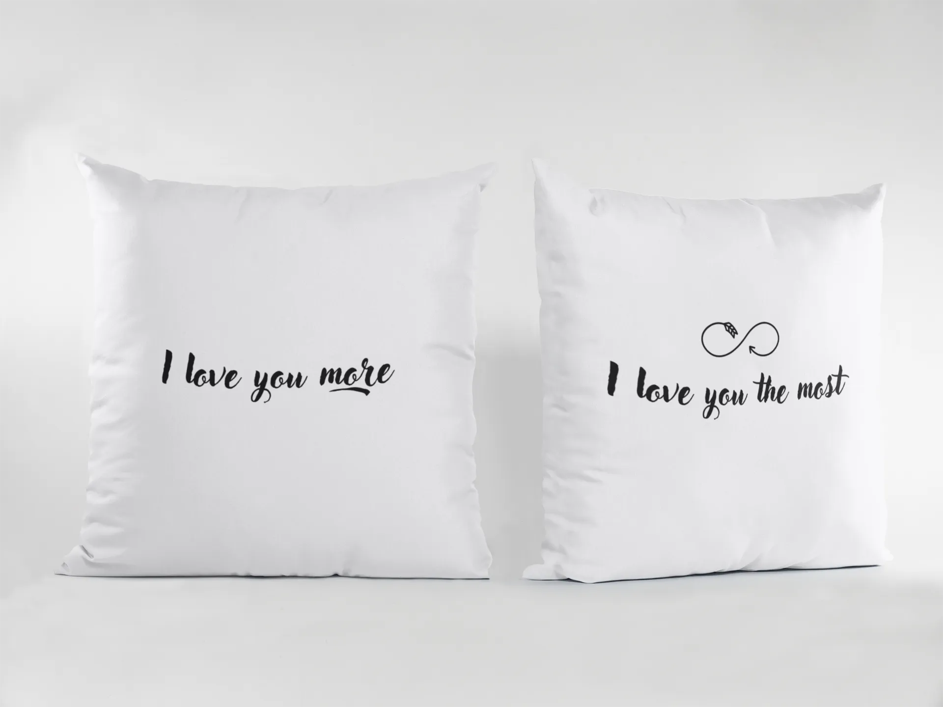 I Love You More Matching Couple Pillow Cases