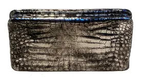 Judith Leiber Antiqued Silver Alligator Clutch