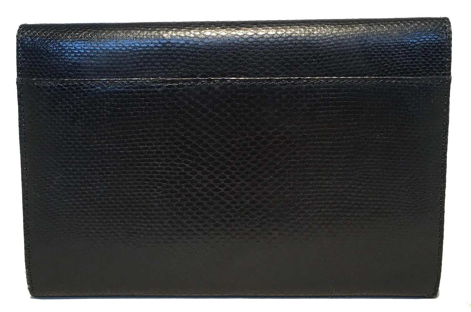 Judith Leiber Black Lizard Wallet Wristlet Clutch