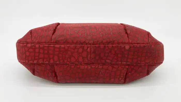 Judith Leiber Red Embossed Alligator Clutch