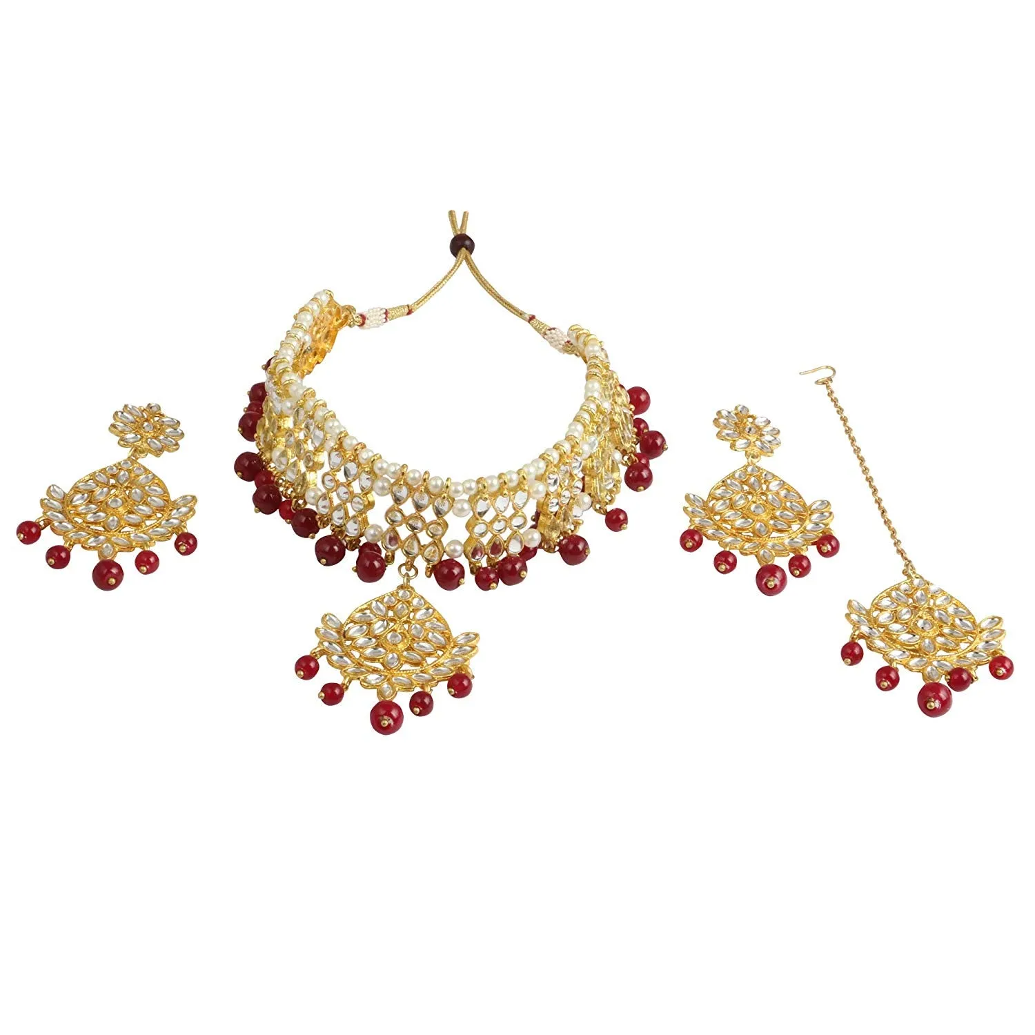 Karatcart 22K GoldPlated Choker Kundan Necklace Set