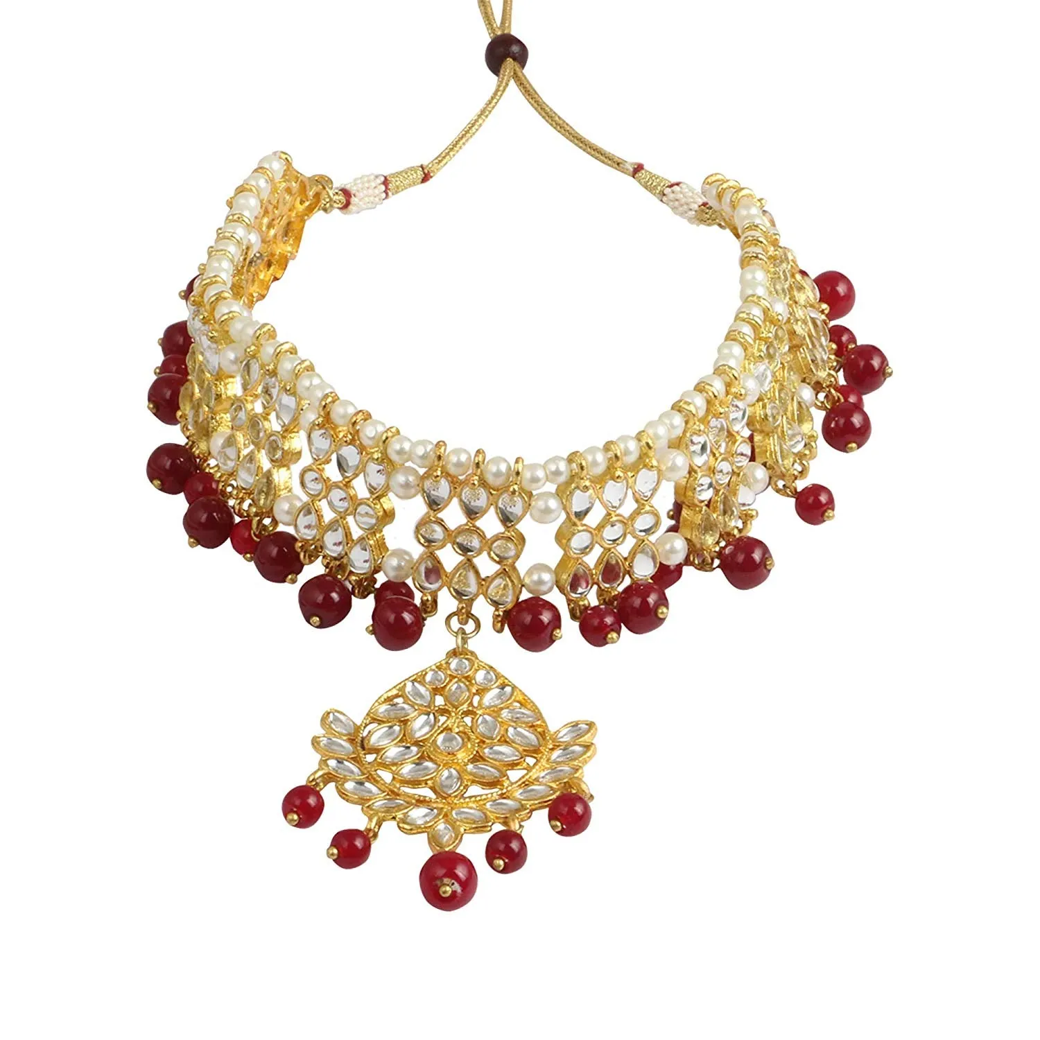 Karatcart 22K GoldPlated Choker Kundan Necklace Set