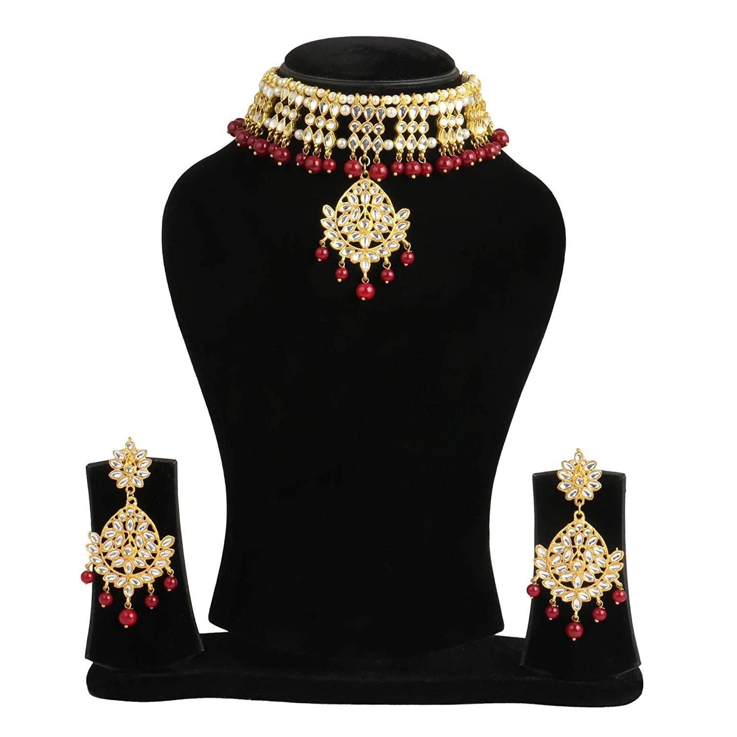 Karatcart 22K GoldPlated Choker Kundan Necklace Set