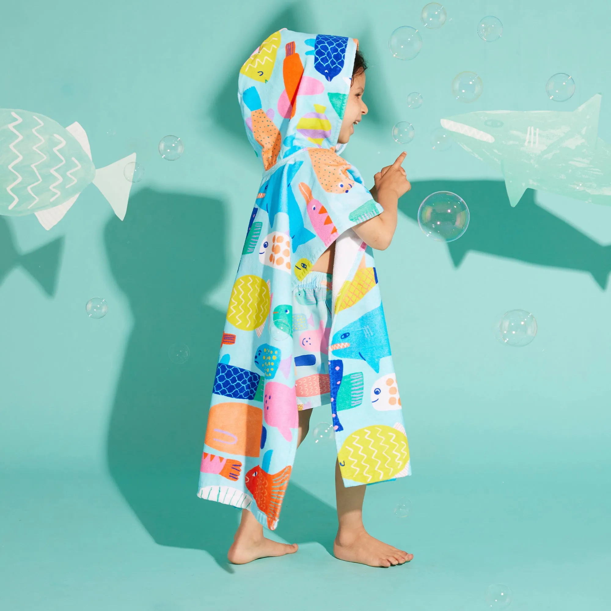 Kids Hooded Towel - Rainbow Reef