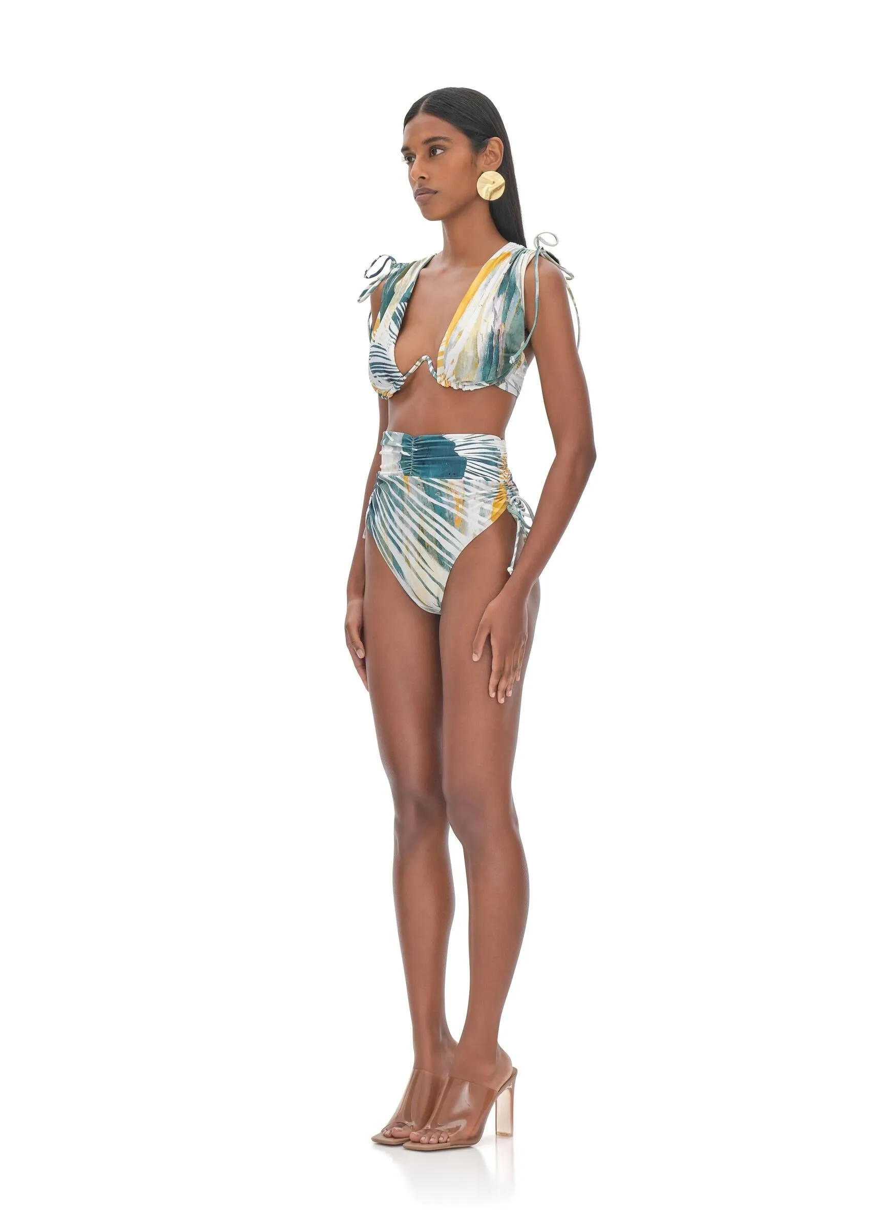 Menasa Abstract Bark High Rise Bikini