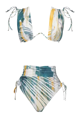 Menasa Abstract Bark High Rise Bikini