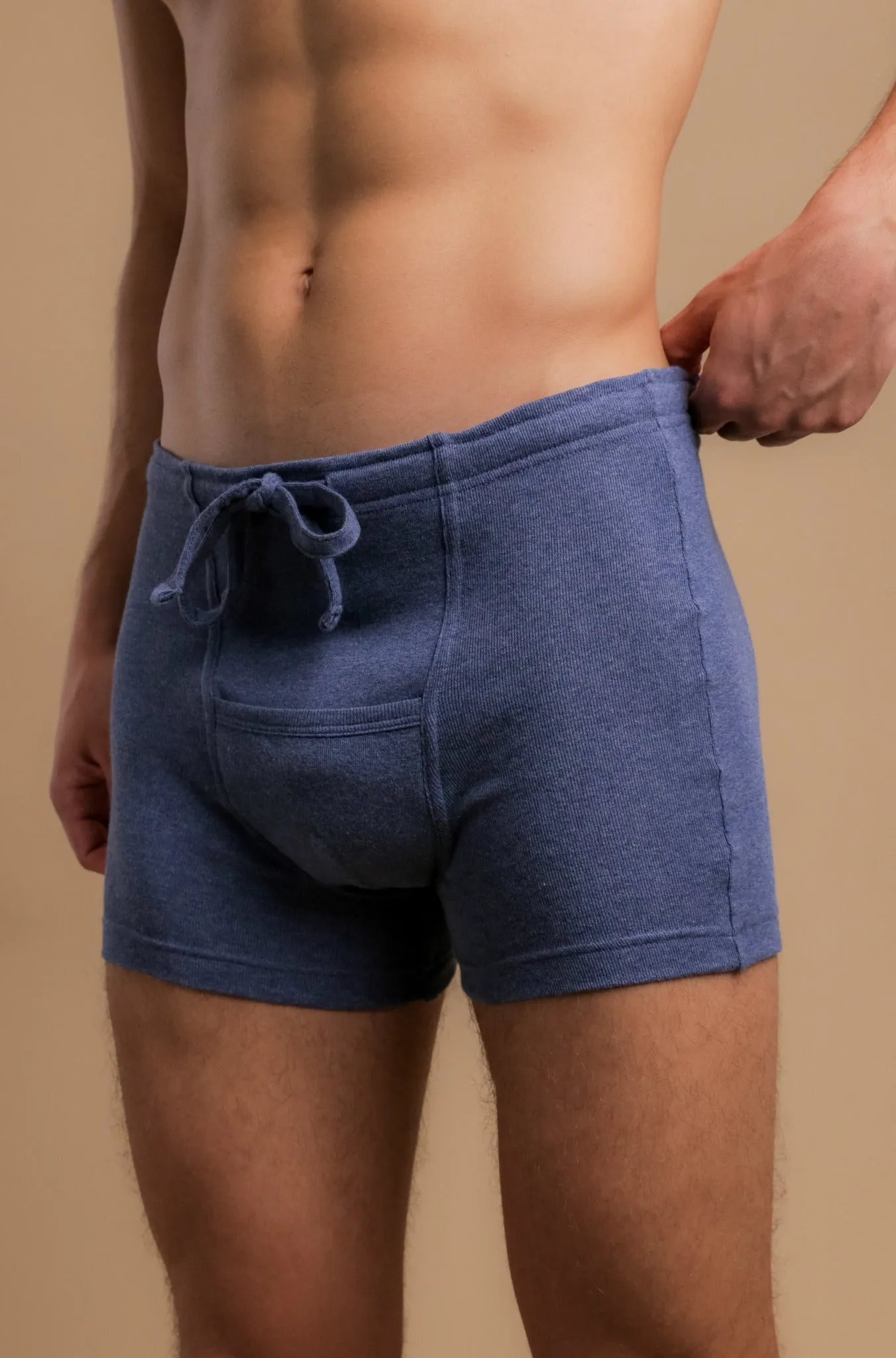 Men's Rib Drawstring Boxer Brief with Fly