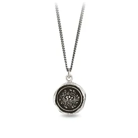 Pyrrha Sterling Silver "Safe and Sound" Talisman 18 Inch Curb Chain Necklace